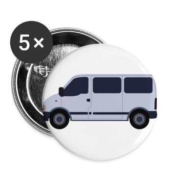 Van - Buttons large 2.2''/56 mm (5-pack) - white - Front