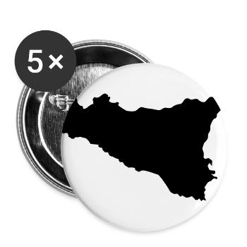 sizilianische Karte - Buttons groß 56 mm (5er Pack) - Weiß - Vorne