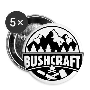 Bushcraft -Live the adventure Bushcrafter gift - Buttons large 2.2''/56 mm (5-pack) - white - Front