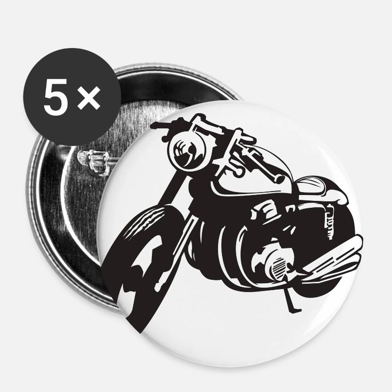 motorcycle - Buttons large 2.2''/56 mm (5-pack) - white