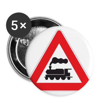 Train Attention - Buttons large 2.2''/56 mm (5-pack) - white - Front