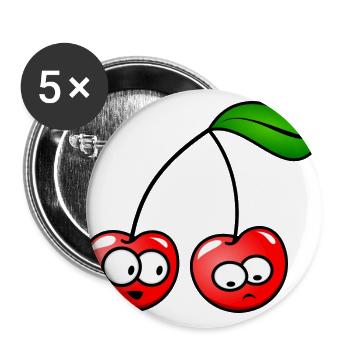 The cherries - Buttons large 2.2''/56 mm (5-pack) - white - Front