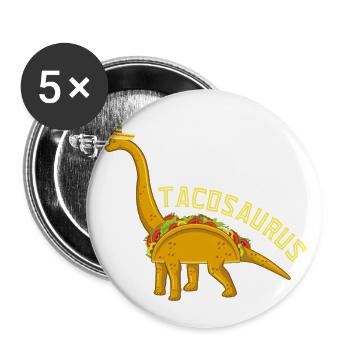 Tacosaurus dinosaur T-Rex gift gift idea - Buttons large 2.2''/56 mm (5-pack) - white - Front