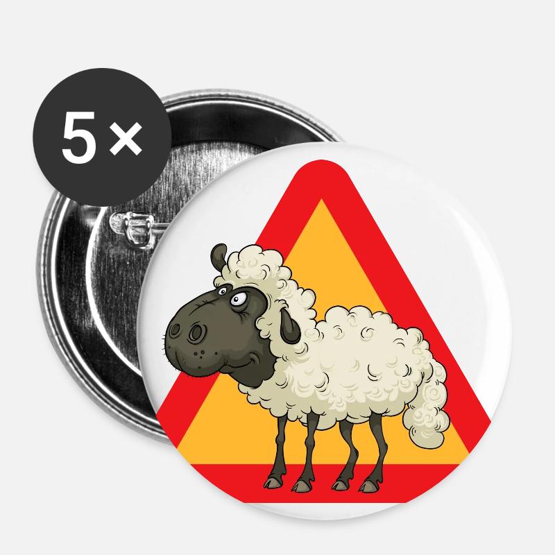 sheep - Buttons large 2.2''/56 mm (5-pack) - white