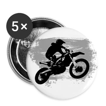 Motocross Shirt · Enduro · Total untercrosst - Buttons groß 56 mm (5er Pack) - Weiß - Vorne