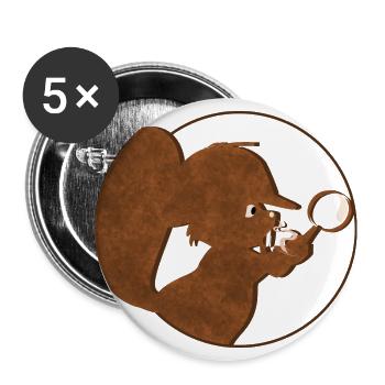 Détective Beaver - Vintagecontest - Lot de 5 grands badges (56 mm) - blanc - Devant