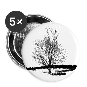 Tree #001 - Buttons large 2.2''/56 mm (5-pack) - white - Front