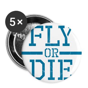 Skydiving Fallschirmspringer Geschenk Paragliding - Buttons groß 56 mm (5er Pack) - Weiß - Vorne