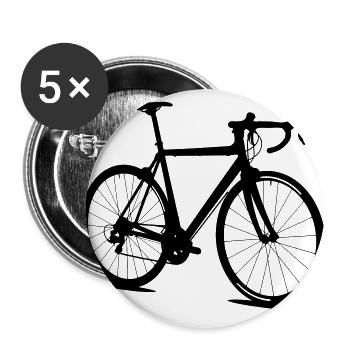 Road bike silhouette - Buttons large 2.2''/56 mm (5-pack) - white - Front