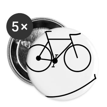 Bicycle Smile Bike Hobby Gift Wheel - Buttons large 2.2''/56 mm (5-pack) - white - Front