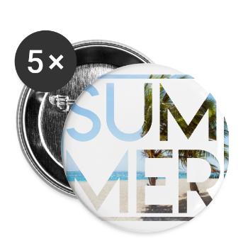 Summer - Lot de 5 grands badges (56 mm) - blanc - Devant