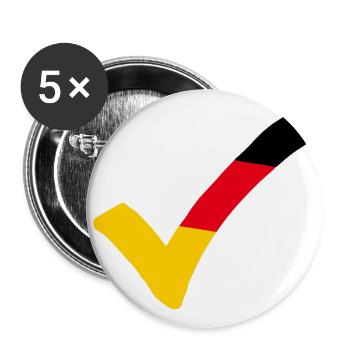 Crochet Allemagne noir-rouge-or Check BRD - Lot de 5 grands badges (56 mm) - blanc - Devant