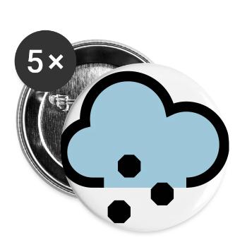 Wetter Symbol oder Icon Schnee und Graupel - Buttons groß 56 mm (5er Pack) - Weiß - Vorne