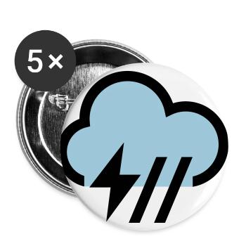 Storm, storm cloud icon, icon - Buttons large 2.2''/56 mm (5-pack) - white - Front