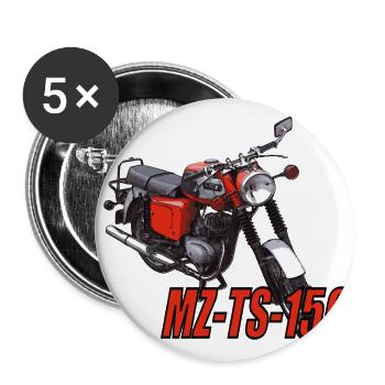 MZ TS 150 - Buttons groß 56 mm (5er Pack) - Weiß - Vorne
