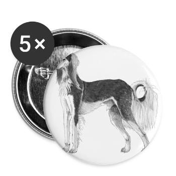 Saluki - Buttons large 2.2''/56 mm (5-pack) - white - Front