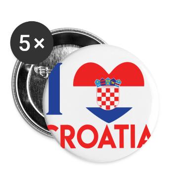 Croatia Football Gift Fan World Cup - Buttons large 2.2''/56 mm (5-pack) - white - Front