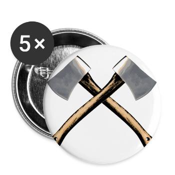 hache - Lot de 5 grands badges (56 mm) - blanc - Devant