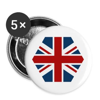 Great Britain flag - Buttons large 2.2''/56 mm (5-pack) - white - Front