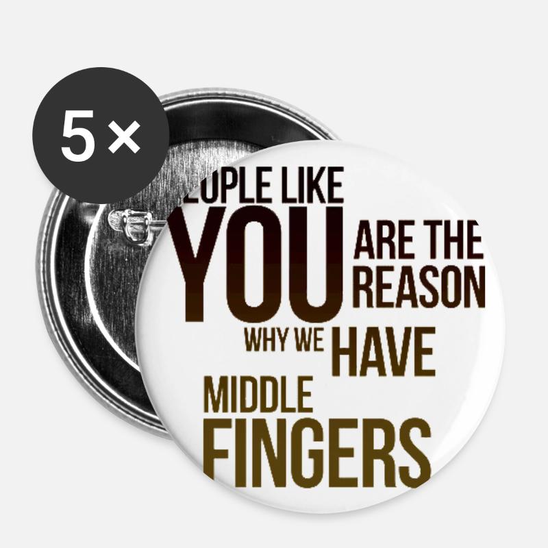 QUOTES ABOUT PEOPLE - Buttons large 2.2''/56 mm (5-pack) - white