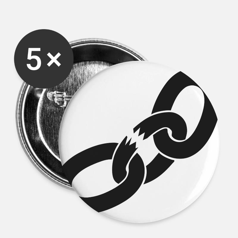 Chain Chainbreak Outbreak - Bryd reglerne - Buttons/Badges stor, 56 mm (5-pack) - hvid