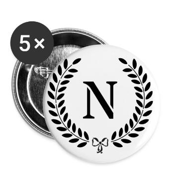 N gekrönt 2 - Buttons groß 56 mm (5er Pack) - Weiß - Vorne