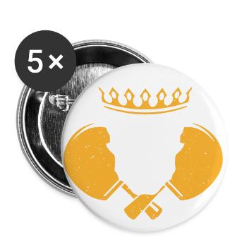 Tischtennis Tennis Ping pong Geschenk Hobby Sport - Buttons groß 56 mm (5er Pack) - Weiß - Vorne