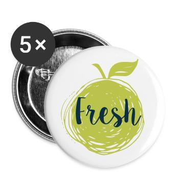 Idée de cadeau de végétarien végétarien - Lot de 5 grands badges (56 mm) - blanc - Devant