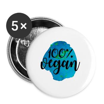 Idée de cadeau de végétarien végétarien - Lot de 5 grands badges (56 mm) - blanc - Devant
