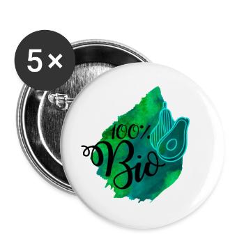 Idée de cadeau de végétarien végétarien - Lot de 5 grands badges (56 mm) - blanc - Devant