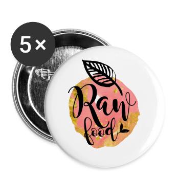 Idée de cadeau de végétarien végétarien - Lot de 5 grands badges (56 mm) - blanc - Devant