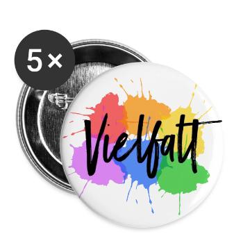 Variety LGBT Gay Pride splashes of color - Buttons large 2.2''/56 mm (5-pack) - white - Front