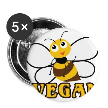 Idée de cadeau de végétarien végétarien - Lot de 5 grands badges (56 mm) - blanc - Devant
