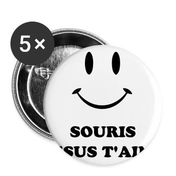 jesus liebe dich - Buttons groß 56 mm (5er Pack) - Weiß - Vorne