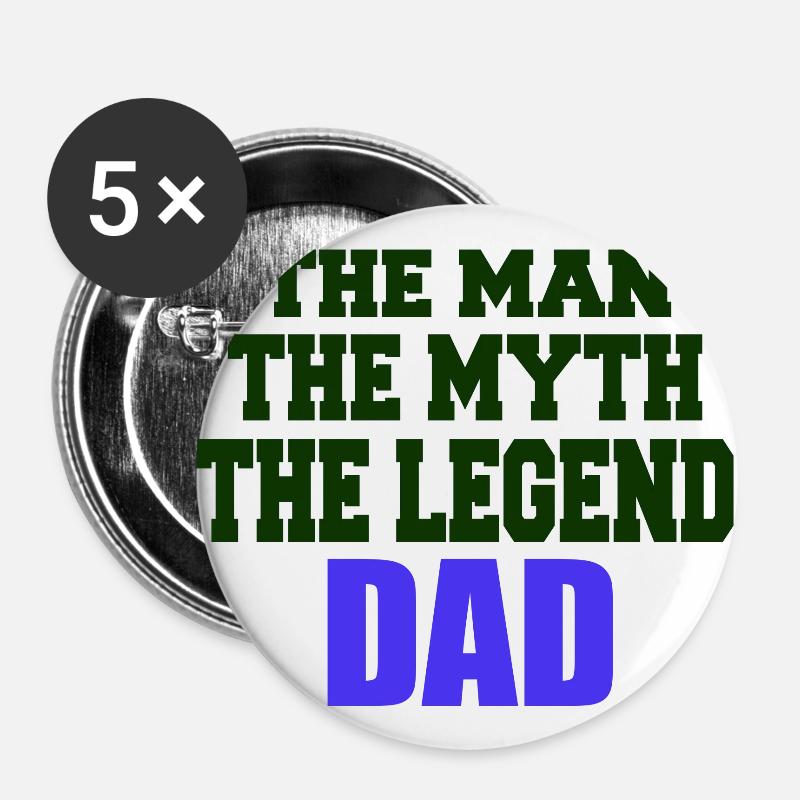 The man the legend the DAD - Buttons large 2.2''/56 mm (5-pack) - white