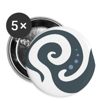 Graue Spirale - Buttons groß 56 mm (5er Pack) - Weiß - Vorne