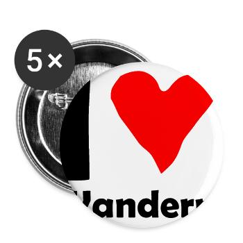 J'aime la randonnée / J'aime la randonnée - Lot de 5 grands badges (56 mm) - blanc - Devant