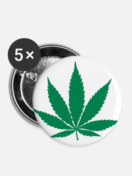 Hanf - Buttons groß 56 mm (5er Pack) - Weiß