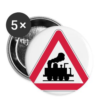 Prudence ferroviaire - Lot de 5 grands badges (56 mm) - blanc - Devant