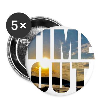Time Out Auszeit - Buttons groß 56 mm (5er Pack) - Weiß - Vorne