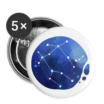 Sternzeichen Zwilling Gemini - Buttons groß 56 mm (5er Pack) - Weiß - Vorne