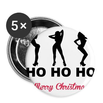 Merry Christmas - Lot de 5 grands badges (56 mm) - blanc - Devant