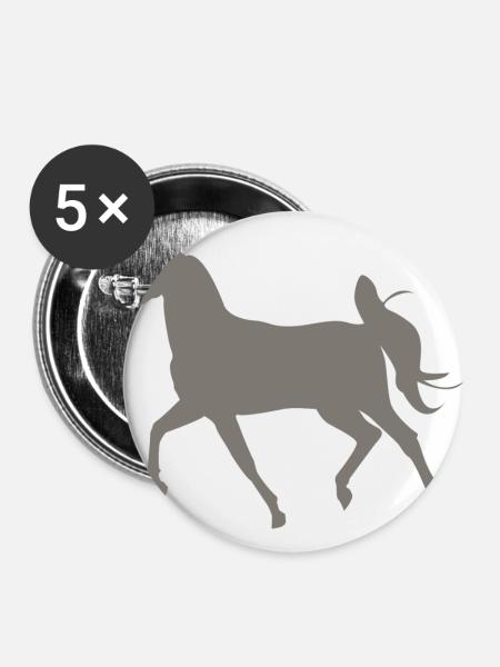 horse - Buttons large 2.2''/56 mm (5-pack) - white