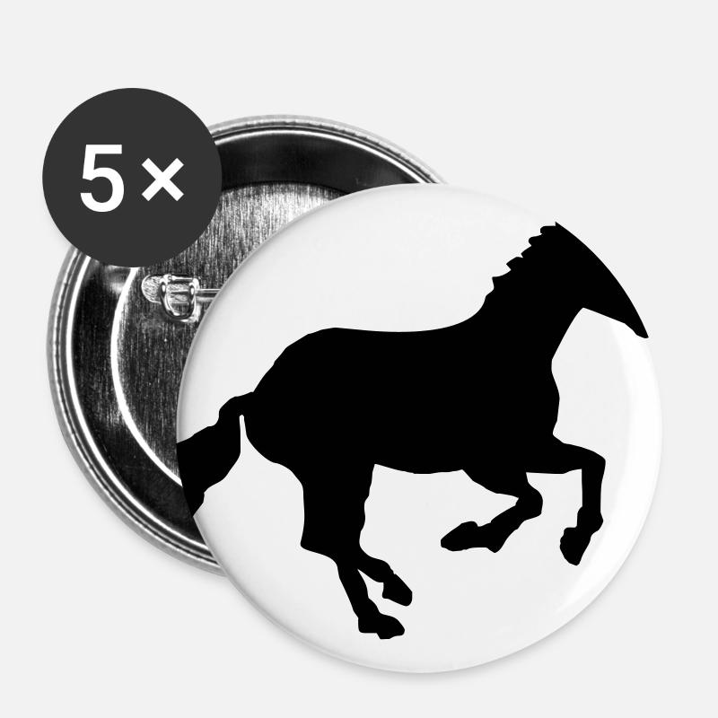wild horse - Buttons large 2.2''/56 mm (5-pack) - white