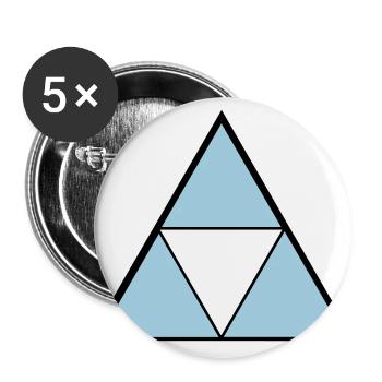 Hipster Triangle - Buttons groß 56 mm (5er Pack) - Weiß - Vorne