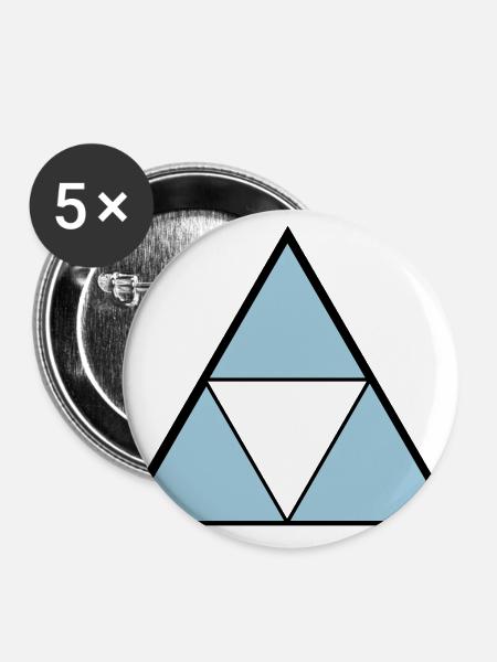 Hipster Triangle - Buttons groß 56 mm (5er Pack) - Weiß