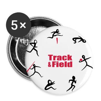 Track & Field, Heptathlon - Buttons large 2.2''/56 mm (5-pack) - white - Front