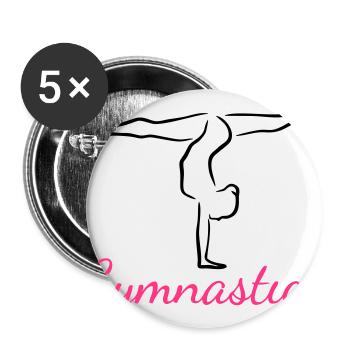 Gymnast, Gymnastics - Lot de 5 grands badges (56 mm) - blanc - Devant