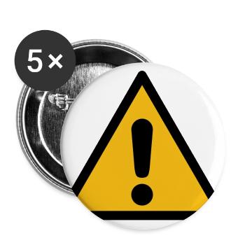 Attention be careful - Buttons large 2.2''/56 mm (5-pack) - white - Front