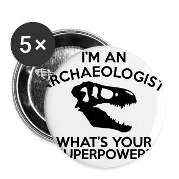 ARCHAEOLOGIST SUPERPOWER - Buttons large 2.2''/56 mm (5-pack) - white - Front